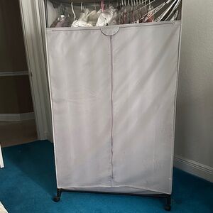 Portable Gray Garment Rack